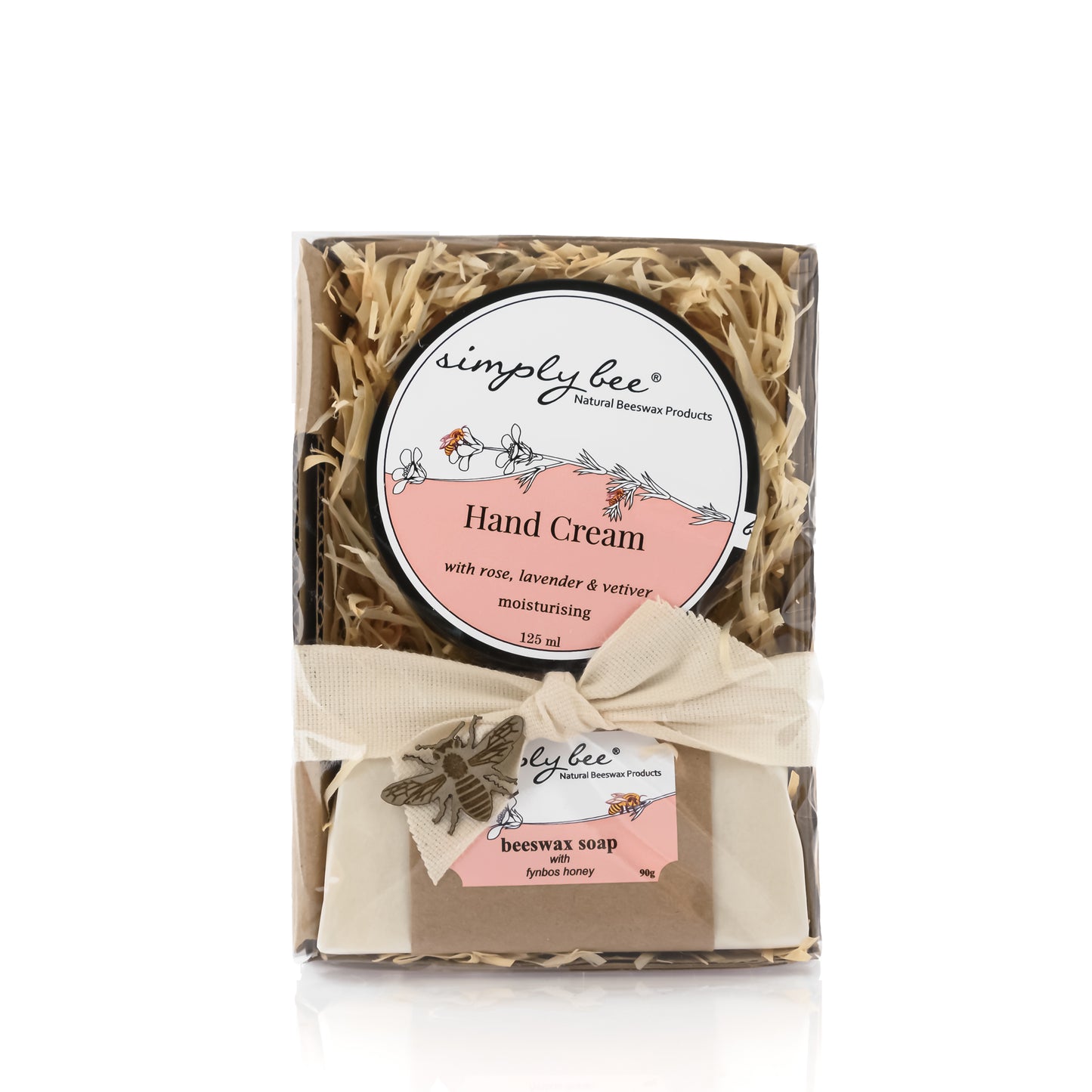 Duo hand cream and beeswax honey soap gift