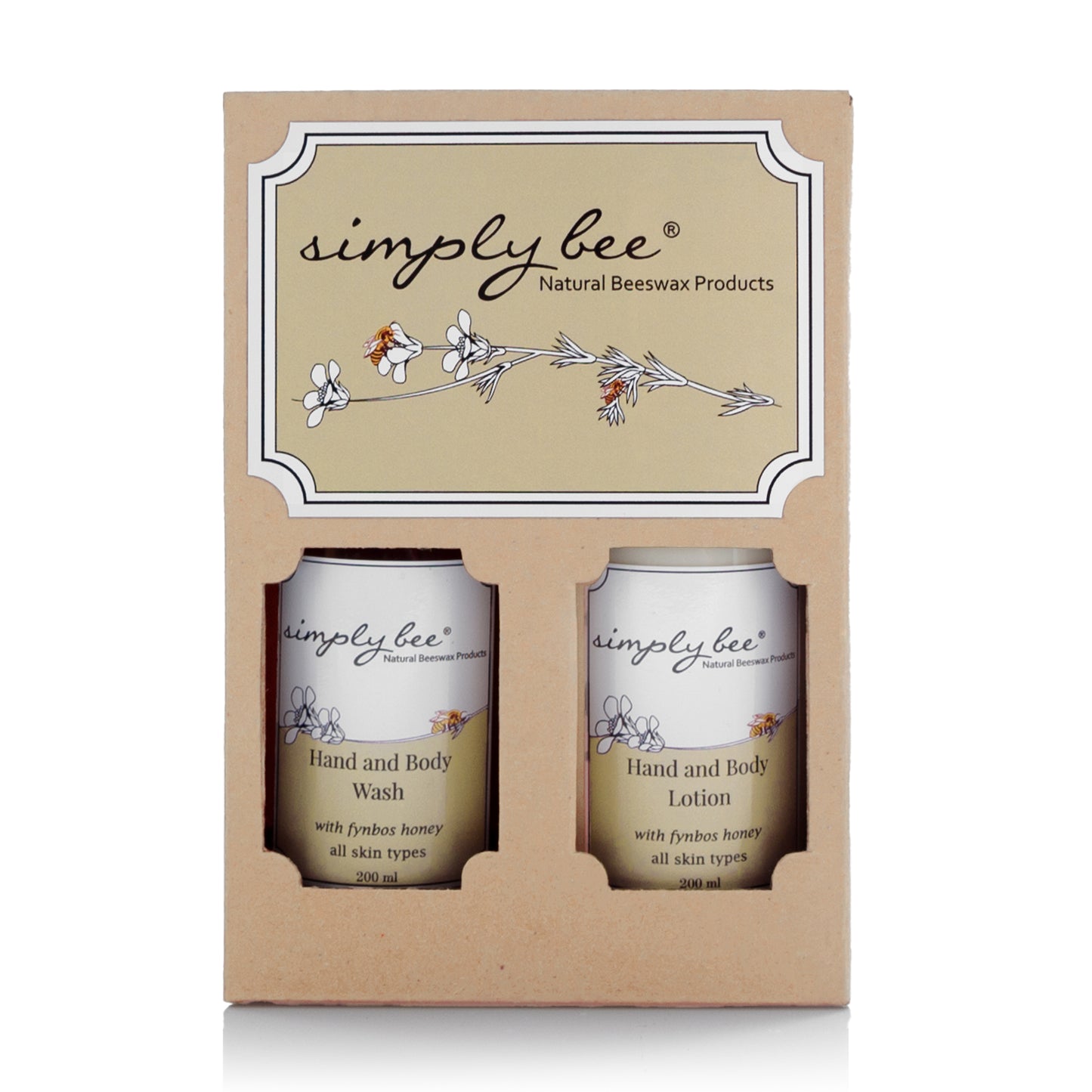 Hand & body wash & lotion gift plastic