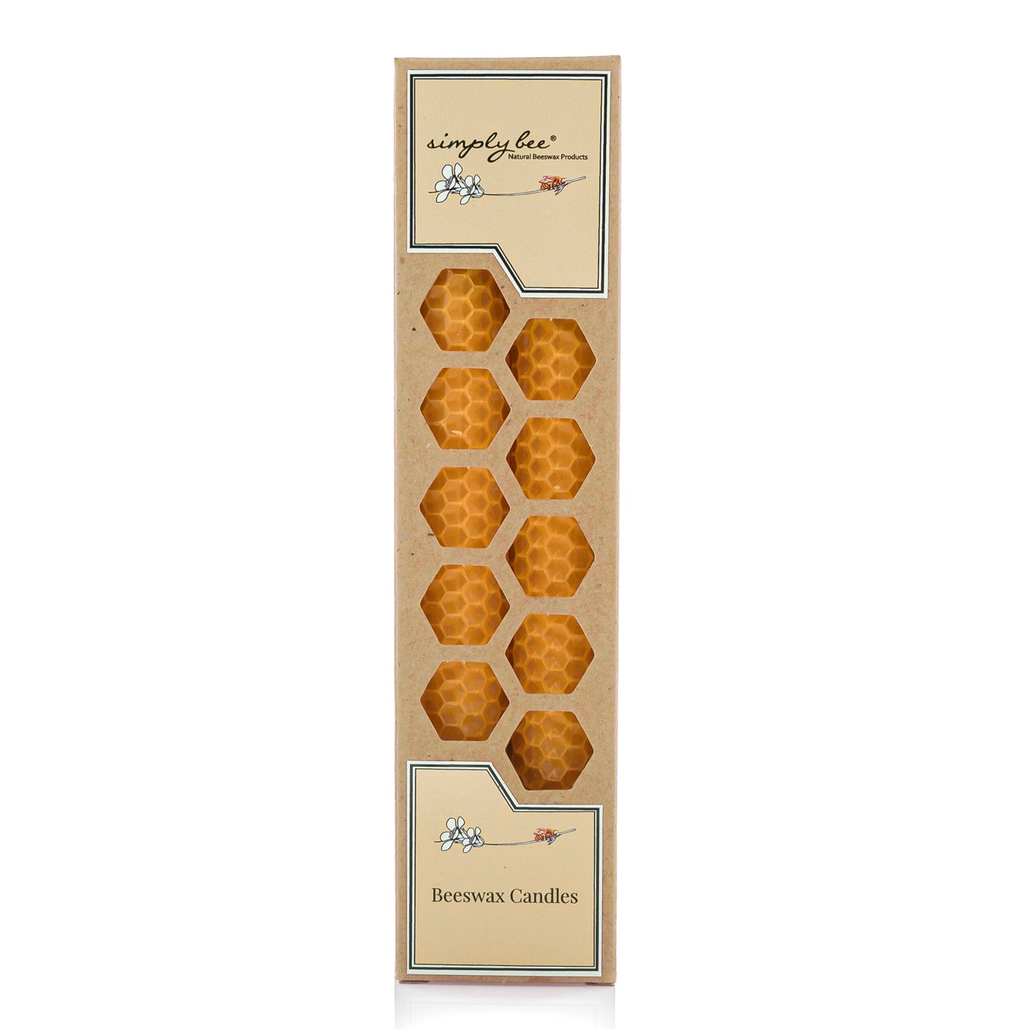 Rolled beeswax candle 20cm