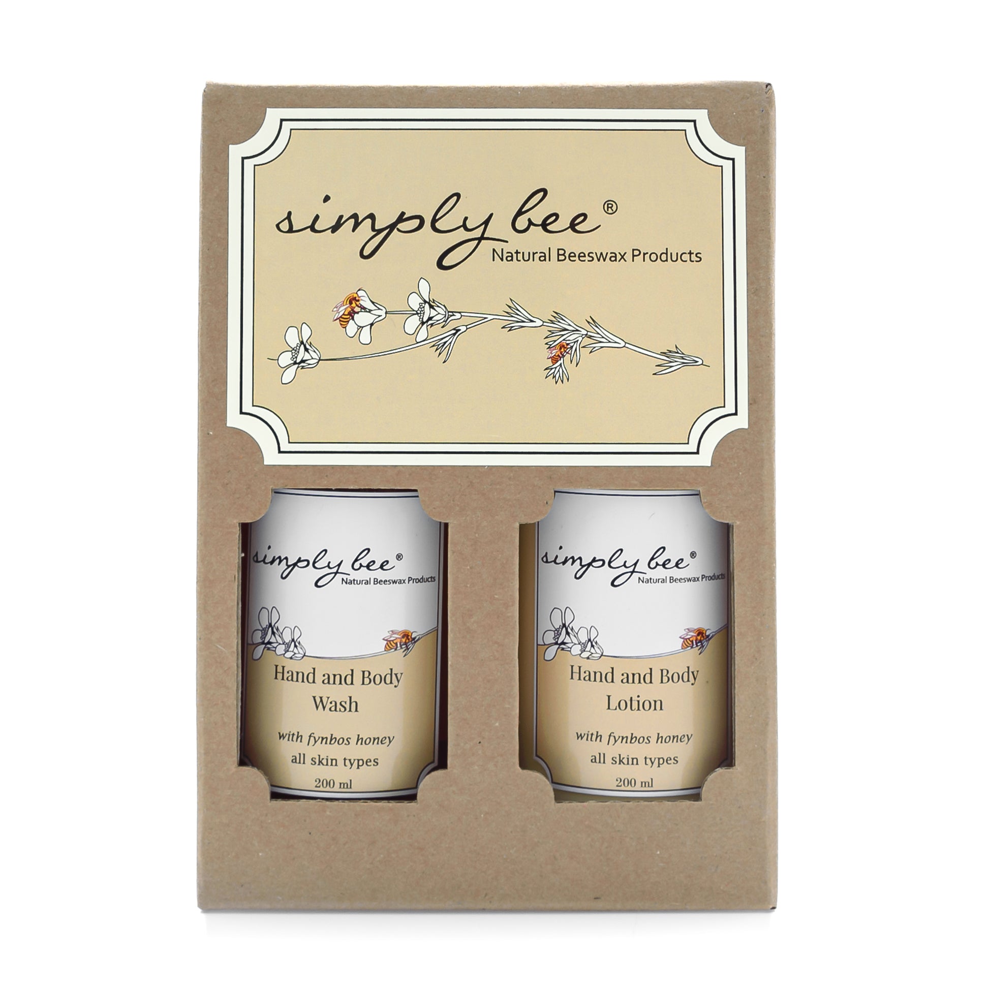 Hand & body wash & lotion gift glass