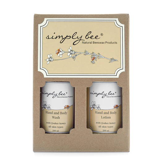 Hand & body wash & lotion gift glass