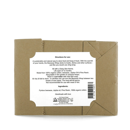 Daisy beeswax wrap 2-pack