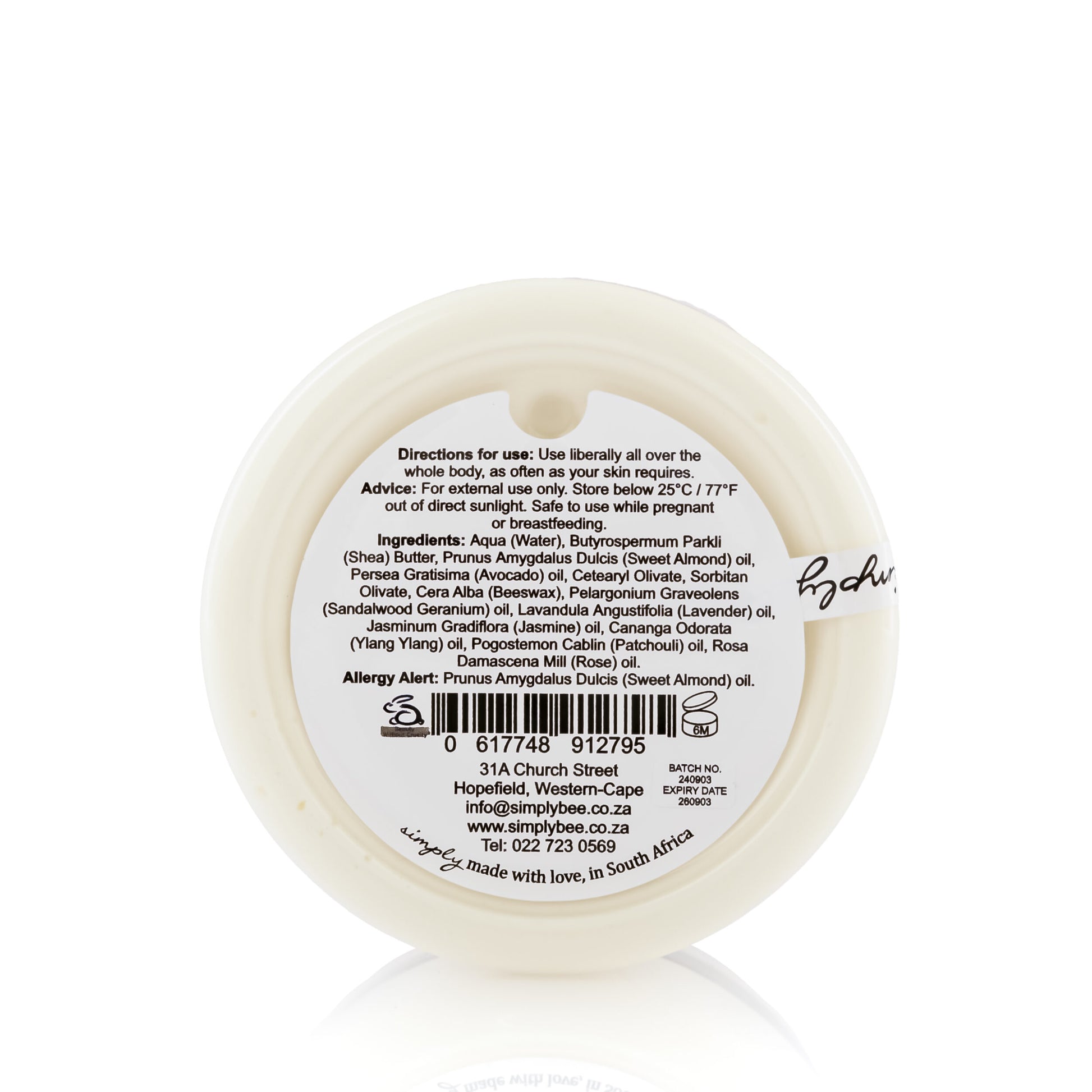 Body butter with jasmine and patchouli 250ml