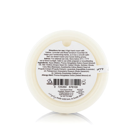 Hand cream with rose, lavender and vetiver 125ml