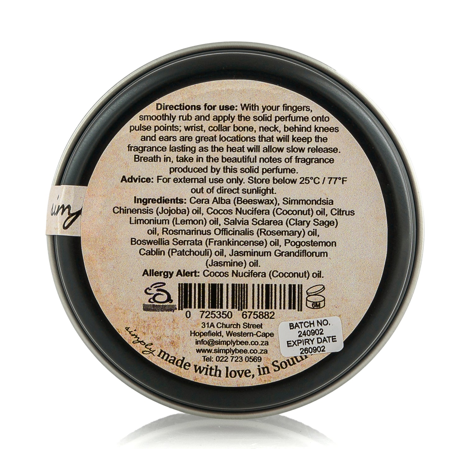 Solid perfume – Pure 50g