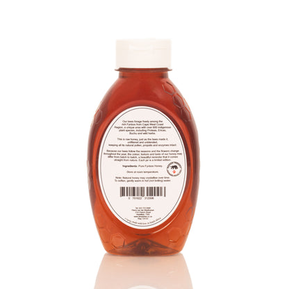 Pure fynbos honey squeeze bottle 500g