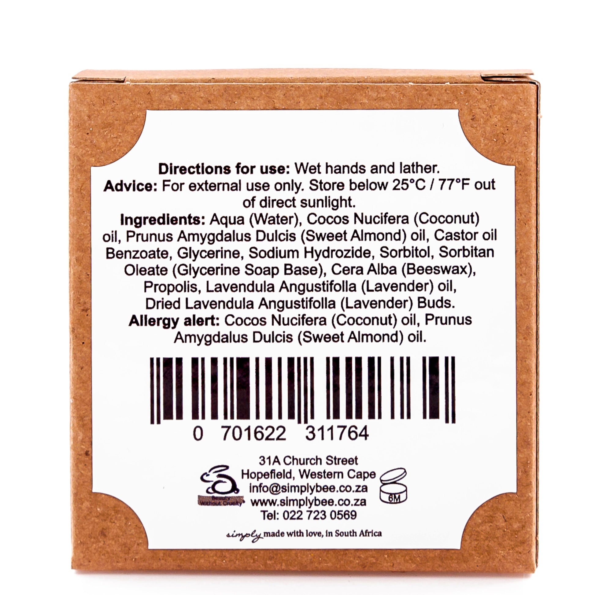 Dried lavender beeswax soap 90g