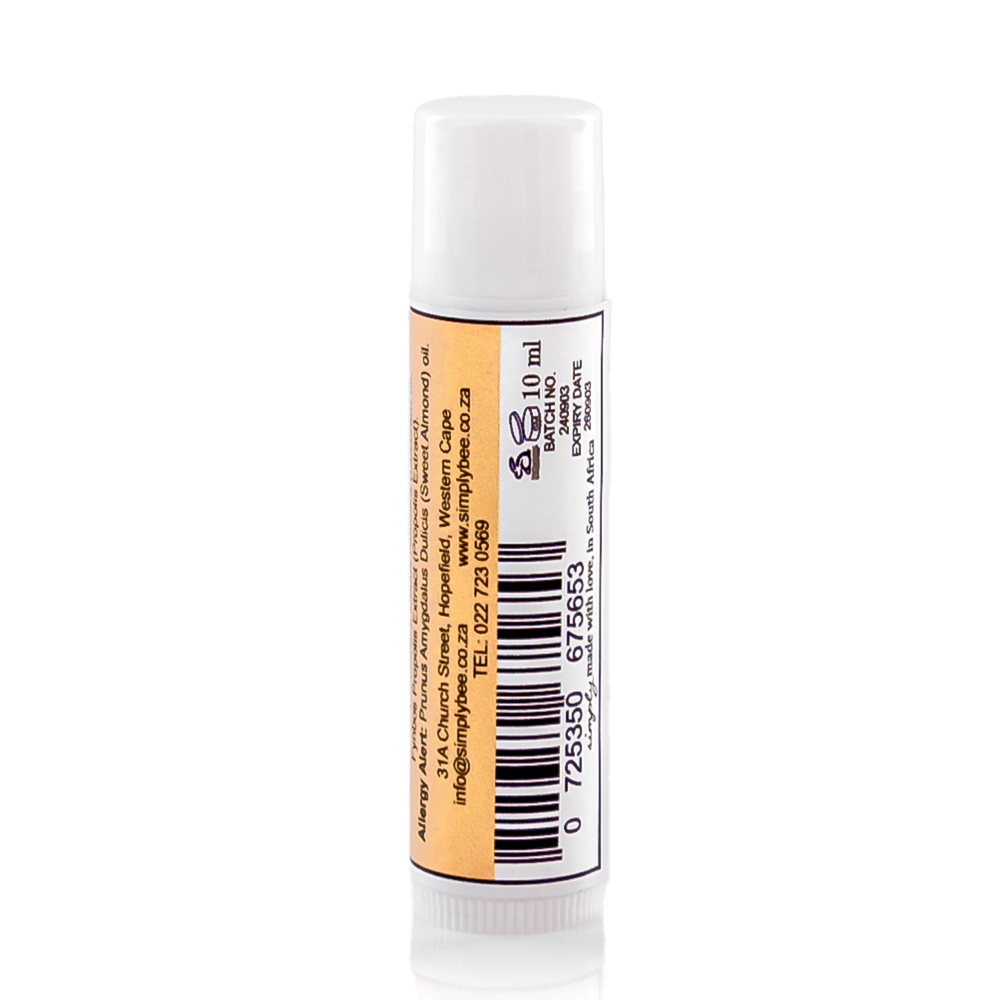 Sunscreen lip balm stick with coconut and honey 10ml