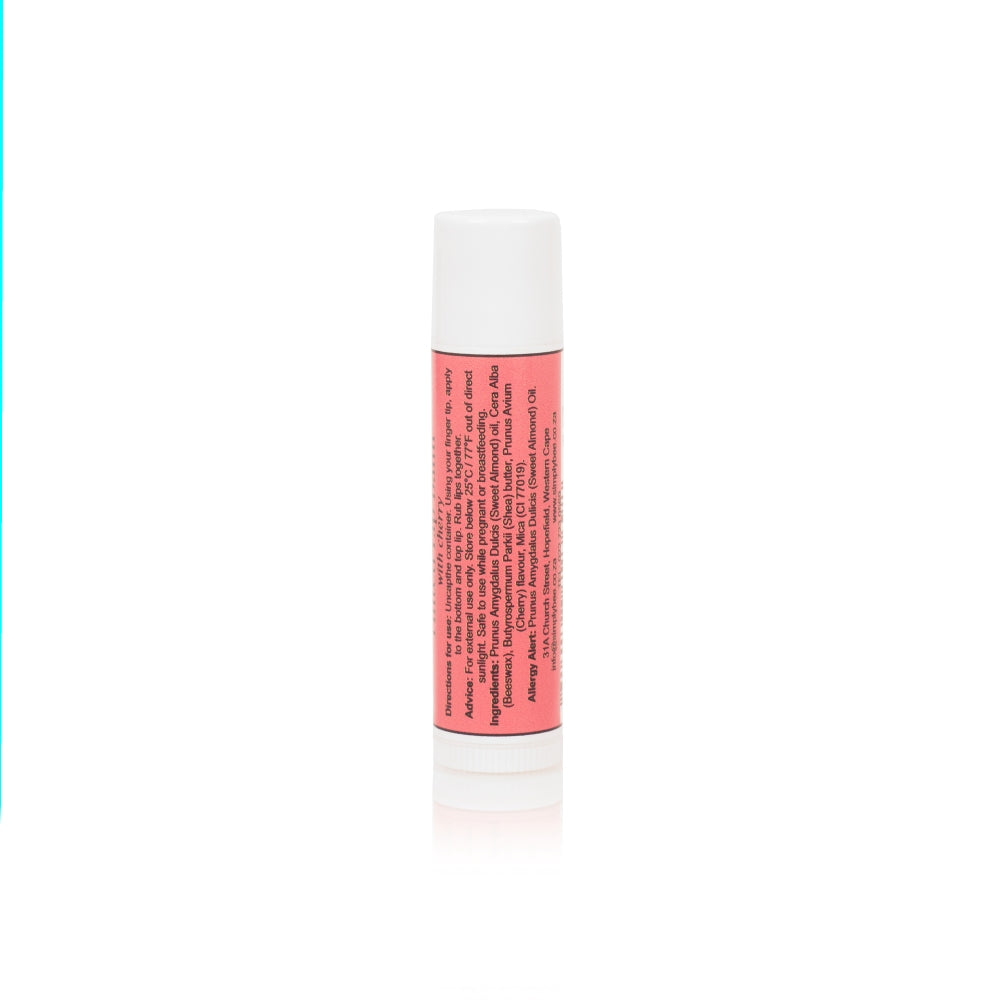 Cherry tinted lip balm stick